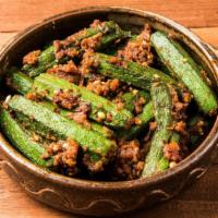 Okra Masala · Okra marinated in indian spices.