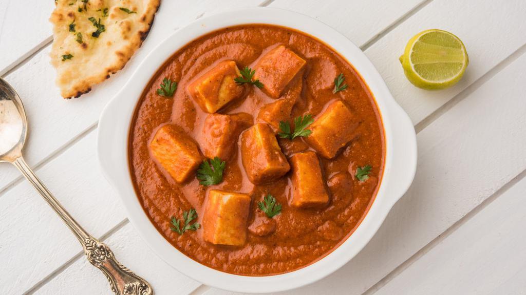 Paneer Tikka Masala · Fresh spinach and cottage cheese slowly cooked in tikka masala (indian) sauce.