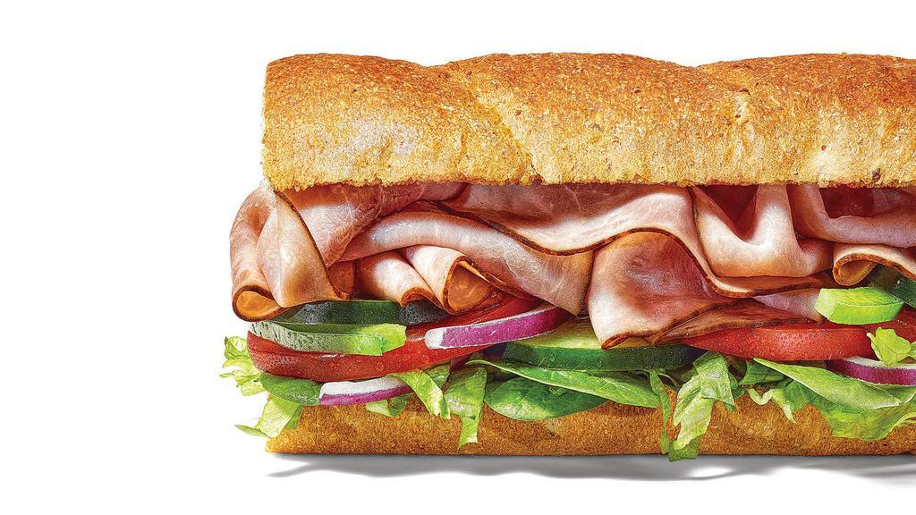 Black Forest Ham Footlong · The Black Forest Ham has never been better. Load it up with all the crunchy veggies you like on your choice of freshly baked bread.