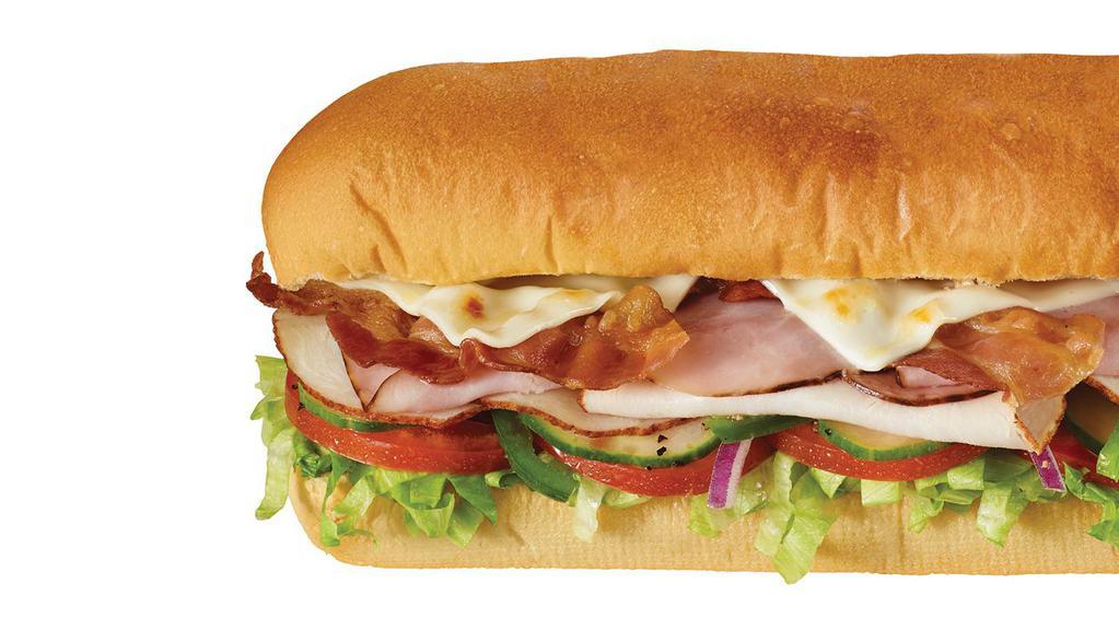 Subway Melt® Footlong · Imagine freshly baked bread stuffed with tender sliced turkey, Black Forest ham, crispy bacon, melted cheese, and your choice of tasty vegetables and condiments. Now, stop imagining and get your mouth over to your nearest Subway® restaurant.