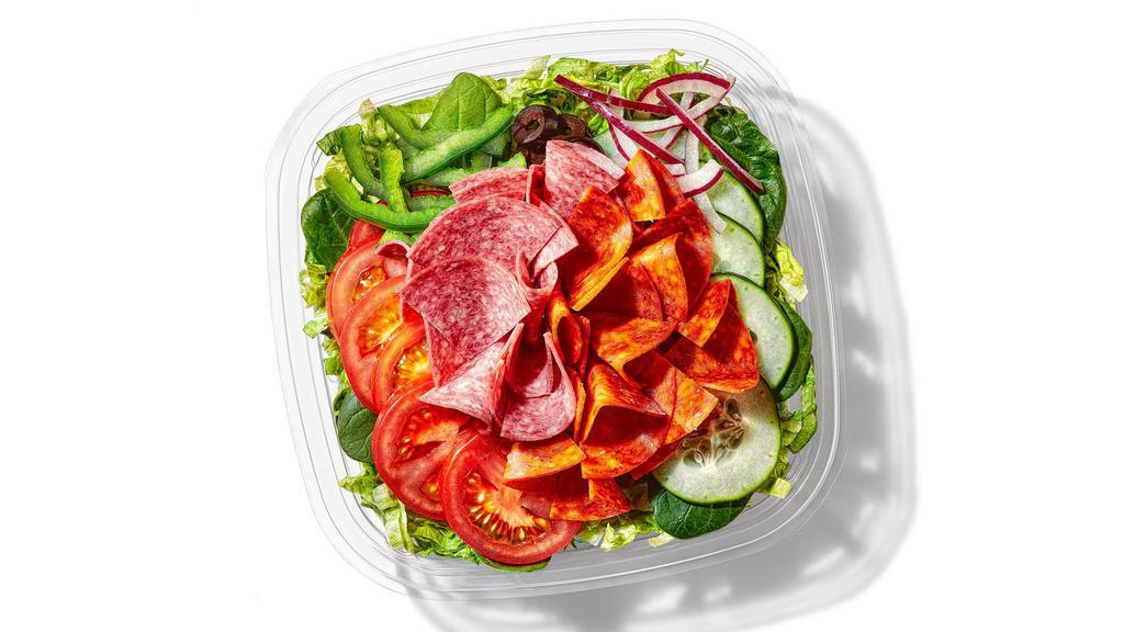 Spicy Italian Chopped Salad · The Spicy Italian chopped salad features tasty pepperoni and sensational salami. Try one today with everything else your taste buds desire.