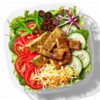 Veggie Patty Chopped Salad · Whether by choice or simply for a delicious change, a full-flavored veggie patty chopped sal...
