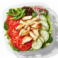 Oven Roasted Chicken Chopped Salad · Oven roasted to perfection and complete with your favorite toppings, from juicy tomatoes to ...