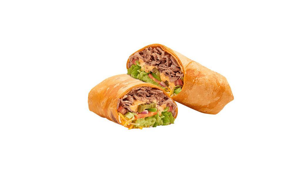 Chipotle Southwest Steak & Cheese Signature Wrap · Saddle up with this delicious, tomato basil wrap jam-packed with a hearty portion of steak and your favorite tex-mex flavors like guacamole, jalapeños, Chipotle Southwest sauce, Monterey cheddar cheese, lettuce, tomatoes, onions and peppers.