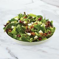 Spring Salad · Granny Smith apples, spiced walnuts, dried cranberries, feta cheese, spring mix, balsamic vi...