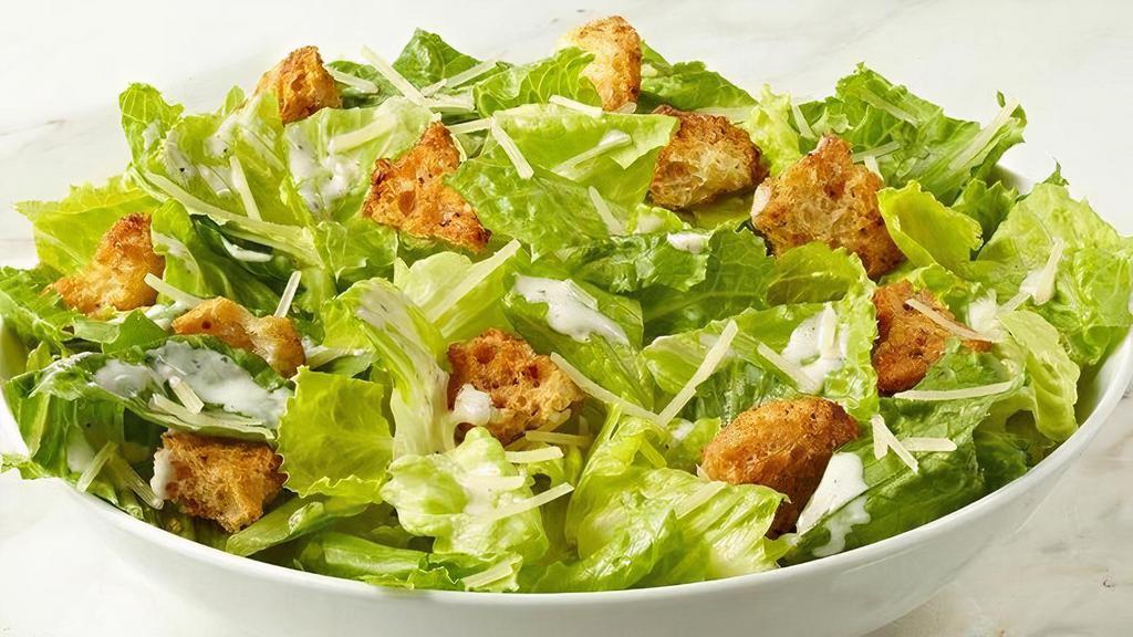 Caesar Salad · Romaine lettuce, sourdough croutons, Parmesan cheese and Caesar dressing. (contains anchovy)