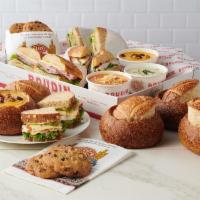 Bread Bowl Soup And Sandwich Family Meal For 4 · This meal includes 4 sourdough bread bowl soups, 4 whole sandwiches and 4 yummy baked cookie...