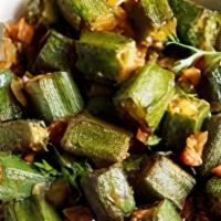 Bhindi Masala · Okra cooked with a special blend of spices and onions