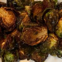 Crispy Brussels Sprouts · with apple gastrique and goat cheese cream