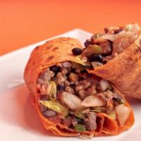 Steak and Prawns Burrito · Flamed broiled chicken, prawns, and Cajun sauce. Made with bell peppers, white onions, and g...