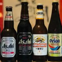 Japanese Beer · Sapporo, Asahi, Black Asahi, Kirin, Orion, Echigo, 
Must be 21 to purchase.
