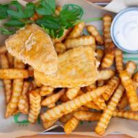 Golden Fish(Less)Filets  & Fries · Fish(less) Filets Golden Fried in Organic Sunflower Oil. Served with Organic Crinkle Cut Fre...