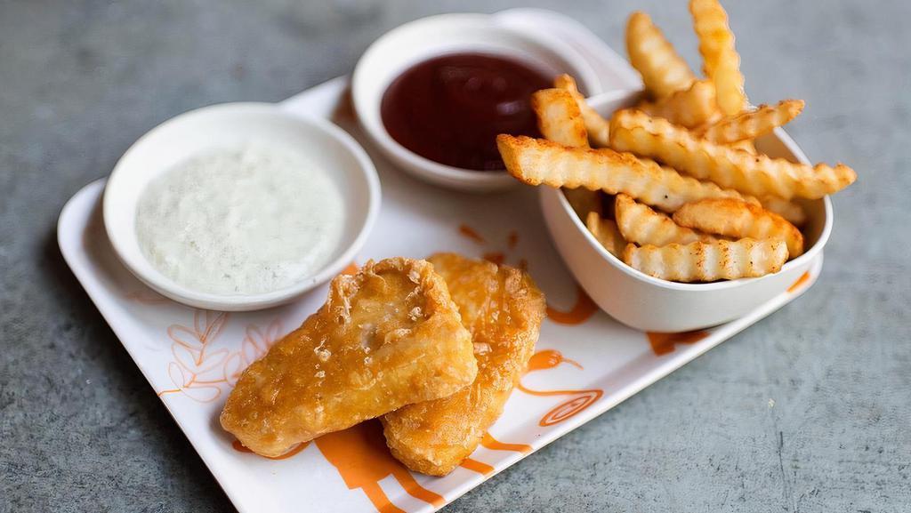 Kid'S Crispy Fish(Less) Meal · Golden Fried Fish(less) Filets served with House-Made Tartar Sauce. Allergies:. Filets contain Gluten & Soy. Fried Fries are deep-fried with Gluten & Soy Products