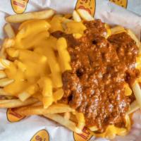 Chili Cheese Fries · Choice of fries topped with chili & nacho cheese.
