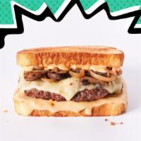 Classic Melt · Hamburger patty*, pepper jack cheese, grilled onions, sautéed mushrooms & Awesome Sauce (Ite...