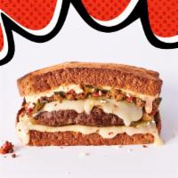 Southwestern Melt · Hamburger patty, beef chorizo, pepper jack cheese, queso fresco, spicy pepper mix & Awesome ...