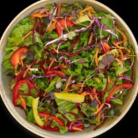 Rainbow Salad · Taste the rainbow without the refined sugar. Jam-packed with fresh veggies like bell peppers...