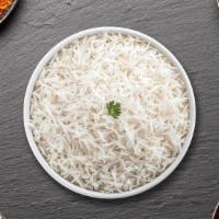 Plain Rice · Boiled long grain basmati rice.