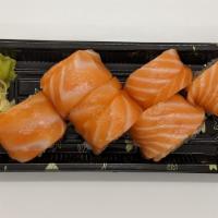 Hokkaido roll (6) · California roll wrapped with salmon.