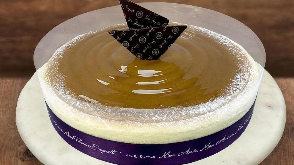 Souffle Cheesecake · Souffle cheesecake on a thin layer of vanilla sponge finished with a lightly sweetened glaze.

Contains: Egg, Milk, Soy, Wheat.

10 servings
