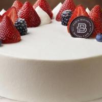 Strawberry Soft Cream Cake · 3 Layer Vanilla Cake, Whipped Cream Filling with Strawberry.

Contains: Egg, Milk, Soy, Whea...