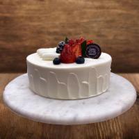 Mixed Berry Soft Cream Cake · 3 Layer Vanilla Cake, Whipped Cream Filling with Strawberry. 

Contains: Egg, Milk, Soy, Whe...