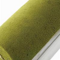 Green Tea Roll Cake · Contains: Egg, Milk, Soy, Wheat