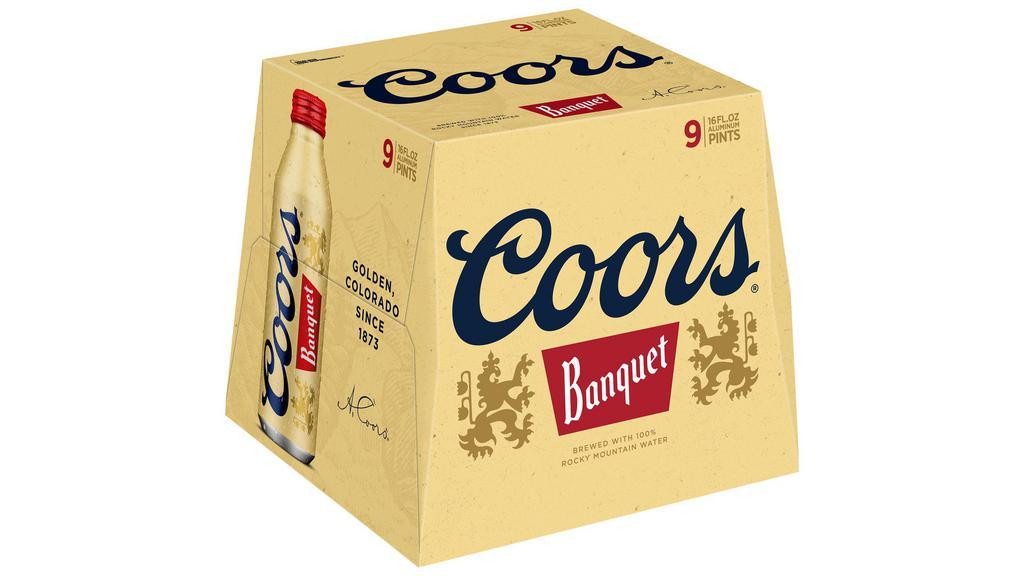 Coors Banquet Bottle (16 Oz X 9 Ct) · Malted in-house and brewed with 100% Rocky Mountain water and ingredients like high country Moravian barley