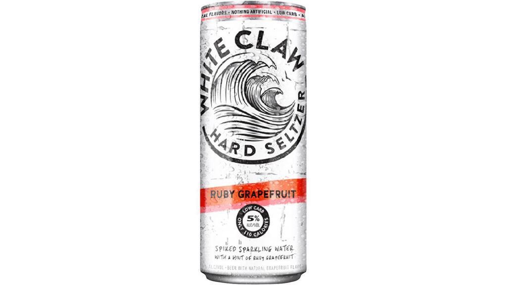 White Claw Hard Seltzer Grapefruit Can (19 Oz) · The bright citrus flavor of Ruby Grapefruit is unlike any other. With a hint of freshly cut fruit flavor and satisfying zest of grapefruit, you’ll enjoy this smooth tasting beverage in any occasion.