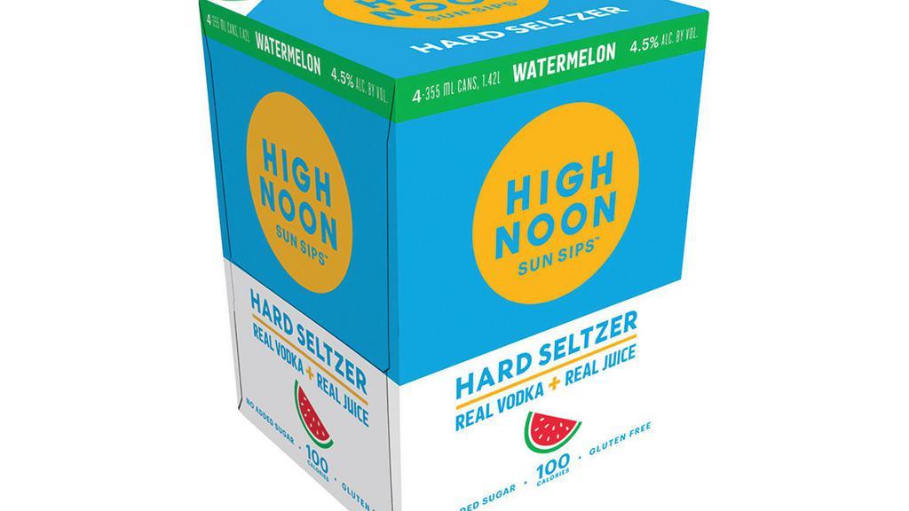 High Noon Hard Seltzer Watermelon (12 oz x 4 ct) · Backyard barbecue’s best friend. This hard seltzer is the real deal. An easy-drinking, natural match for people who know Saturdays are holidays.