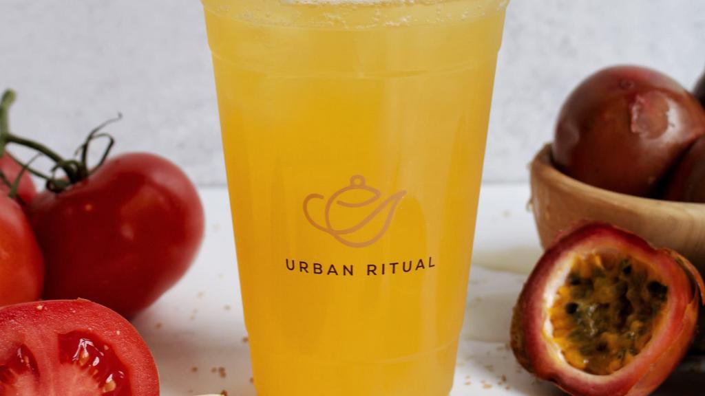 Passion Project · Passionfruit with clarified tomato water