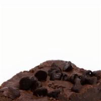 Vegan Chocolate Brownie · Deep, rich vegan chocolate brownie topped with semisweet chocolate chips with the added hard...