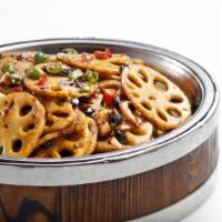 Sautéed Lotus Root with Chili Peppers · 特色莲藕