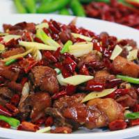 Country Style Spicy Chicken · Country Style Spicy Chicken with dried red chilis 
辣椒王炒仔鸡