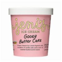 Jeni's Gooey Buttercake (GF) · Cream cheese ice cream layered with crumbles of soft vanilla cake and swirls of made-from-sc...