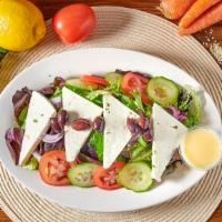 GREEK SALAD · SPRING MIX, TOMATOES, CUCUMBER, RED ONIONS, BELL PEPPER, FETA CHEESE, KALAMATA OLIVES
& GREE...