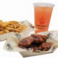 3Pc Chicken Strip Combo · Comes with choice of 1 flavor, seasoned fries, 1 dip and a drink