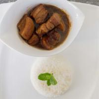 Braised Pork Belly · Melt-in-your-mouth pork belly braised & marinated overnight with soy sauce, sugar & salt.