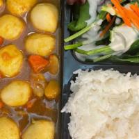 Fish ball curry rice bowl  · 