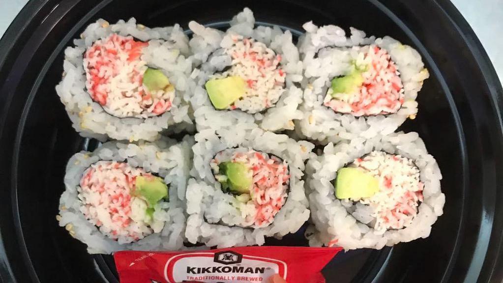 California roll · imitation crab  , avocado wrap with nori