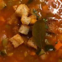 Minestrone Soup · Only the most fresh and seasonal vegetables mixed together and slowly cooked to make a healt...