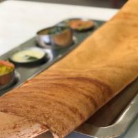 Ghee Roast* · Classic South Indian crispy thin cone shaped crepe made of rice & lentil topped with ghee.