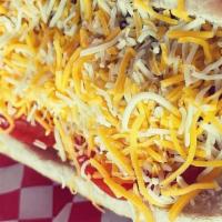 The Casper Way · Casper Dog with Cheese, Mustard, Salted Tomatoes, Dill Relish, and Onions.