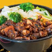 Spicy Chicken Bowl · A crowd favorite. Our fresh chicken teriyaki is stir-fried in our signature house-made spicy...