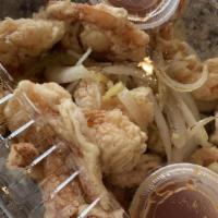 77. Tôm Rang Muối · Crispy Fried Shrimp with Ginger, Onion, and Jalapeño