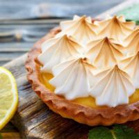 Lemon Meringue Tartlet · Butterfly short dough mixed with lemon curd filling and topped with generous swirl of baked ...