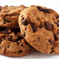 Chocolate Chip Cookies · Gerhard's special cookie dough with lots of dark chocolate chips. Fresh made without nuts.