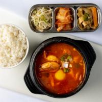 Seafood Tofu Soup · Soft tofu soup with seafood and vegetables. Choice of spice level.