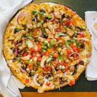 Chicken & Garlic Gourmet™  (Personal 6.5'') · The original chicken and white sauce pizza! Grilled white meat chicken, garlic, mushrooms, t...
