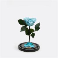 Heart Shaped Rose - Blue · The classic love story comes to life inside this exquisite glass dome, which contains a sing...